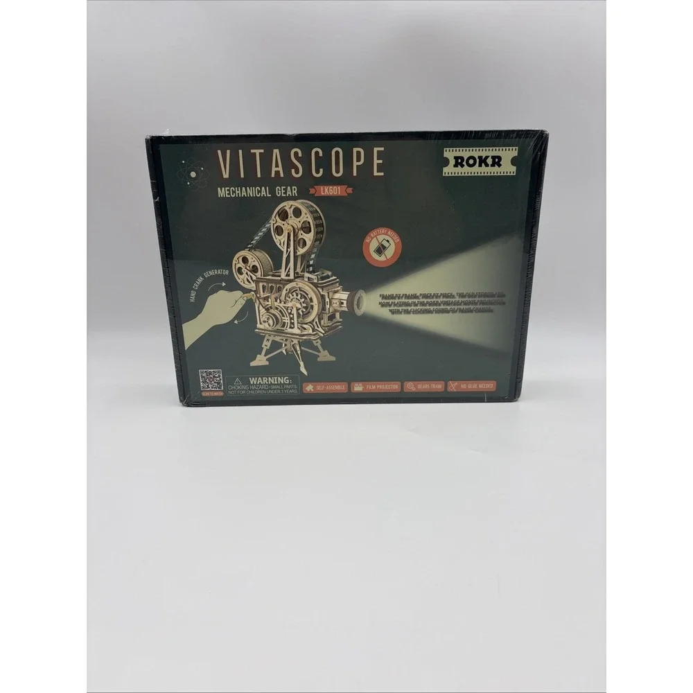 ROKR Vitascope Mechanical Gear Film Projector Model Kit LK601 183 pcs Wooden 3D